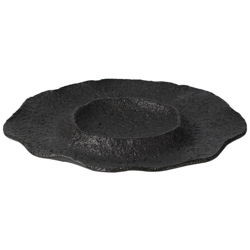 Wavy Edge Plate 31 cm (Black Stone)